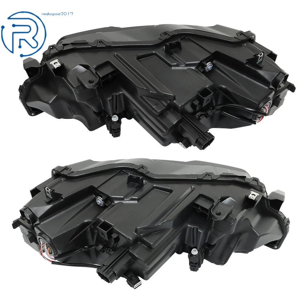 Set of 2 LED Headlights for Nissan Rogue (2021–2023) Clear Chrome