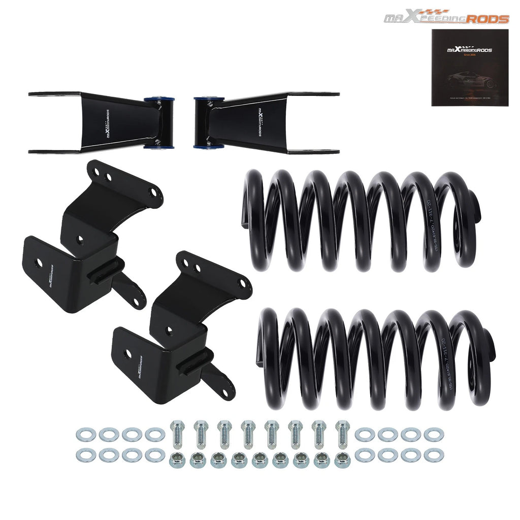 Front 2" and Rear 4" Lowering Coil Spring for Chevy C10 1973–1987 2WD Pickup