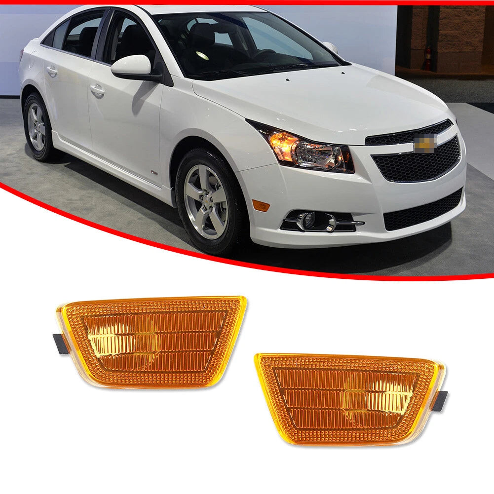 Amber Lens Front Bumper Side Marker Lights for Chevy Cruze (2011–2015)