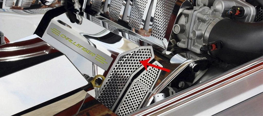Fuel Rail Covers Sublime Green Challenger Inlay for 2008–2011 SRT8