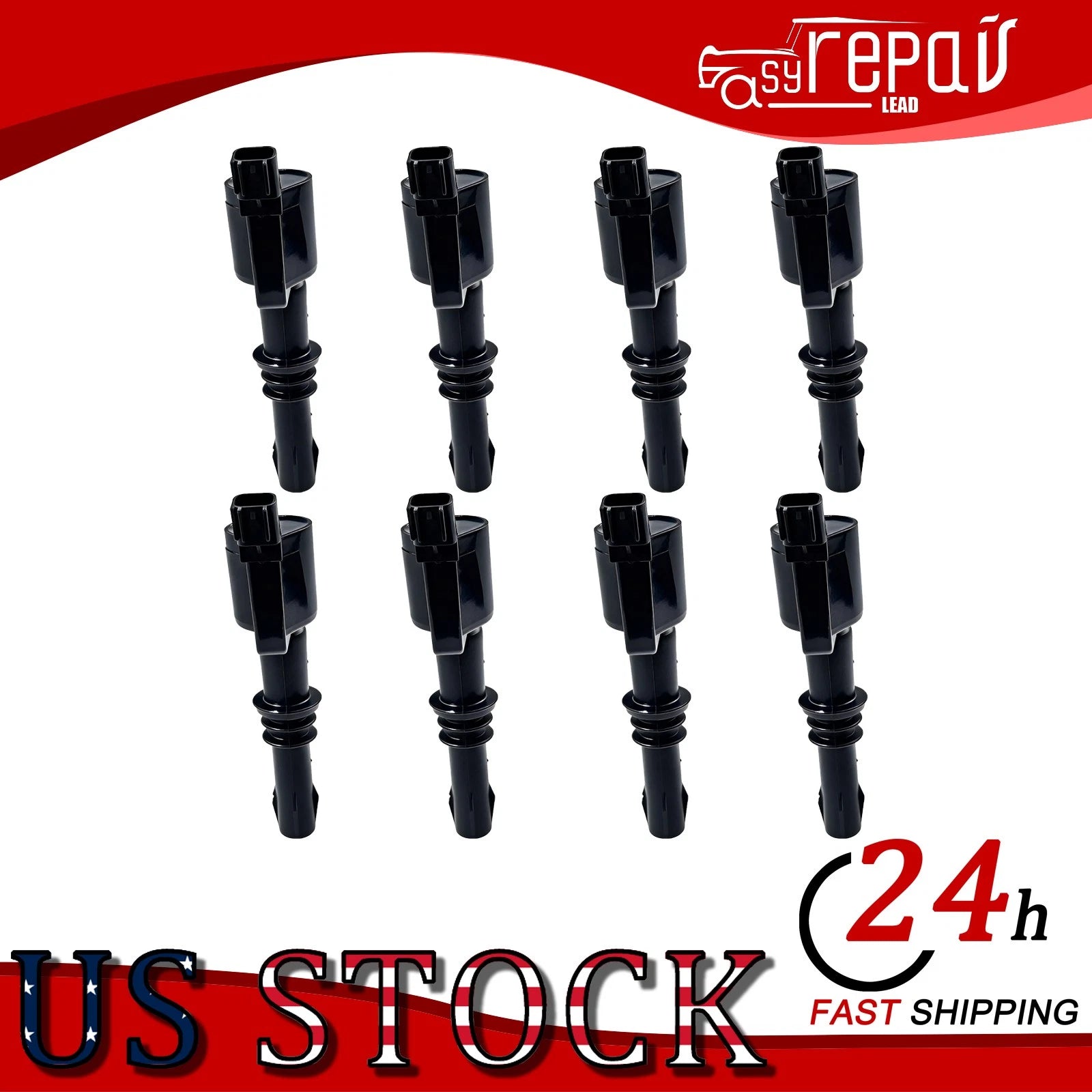 8x Ignition Coil & Iridium Spark Plugs for Ford F-250 Super Duty (2004–2008)
