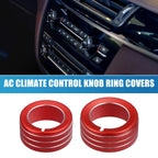 Set of 3 AC Button Ring Knob Cover Trim for Toyota 4Runner (2010–2020) Red