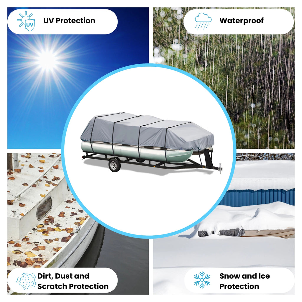 Waterproof Storage Cover for Fiesta Marine Fundeck Pontoon Boat (Pro)