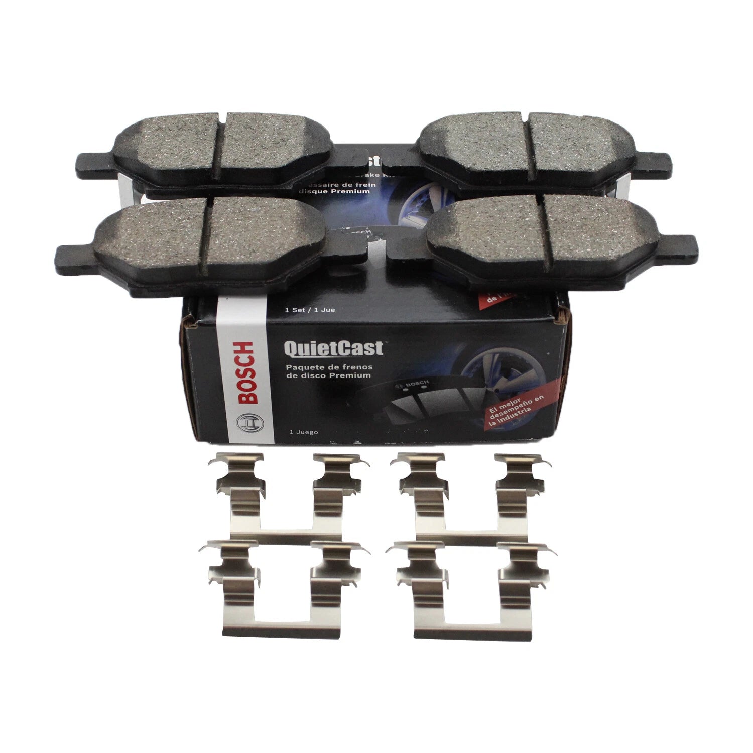 Set of 4 Bosch QuietCast Rear Ceramic Brake Pads for Cobalt HHR Malibu G5 G6 Aura Ion (2005–2010)