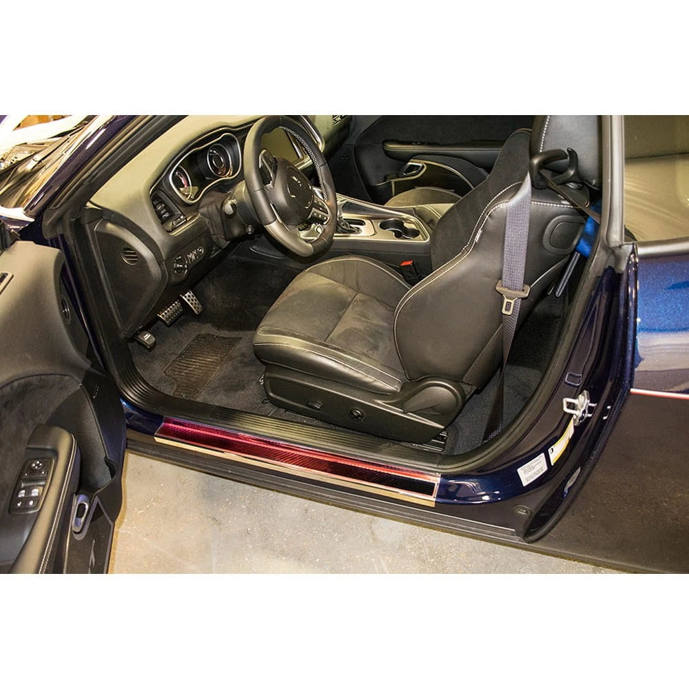 Door Sill Trim Kit with Red LED for Dodge Challenger (2009–2019)