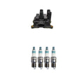 Denso Ignition Coil & 4 Iridium Spark Plugs Kit for Ford Focus (2012–2018)