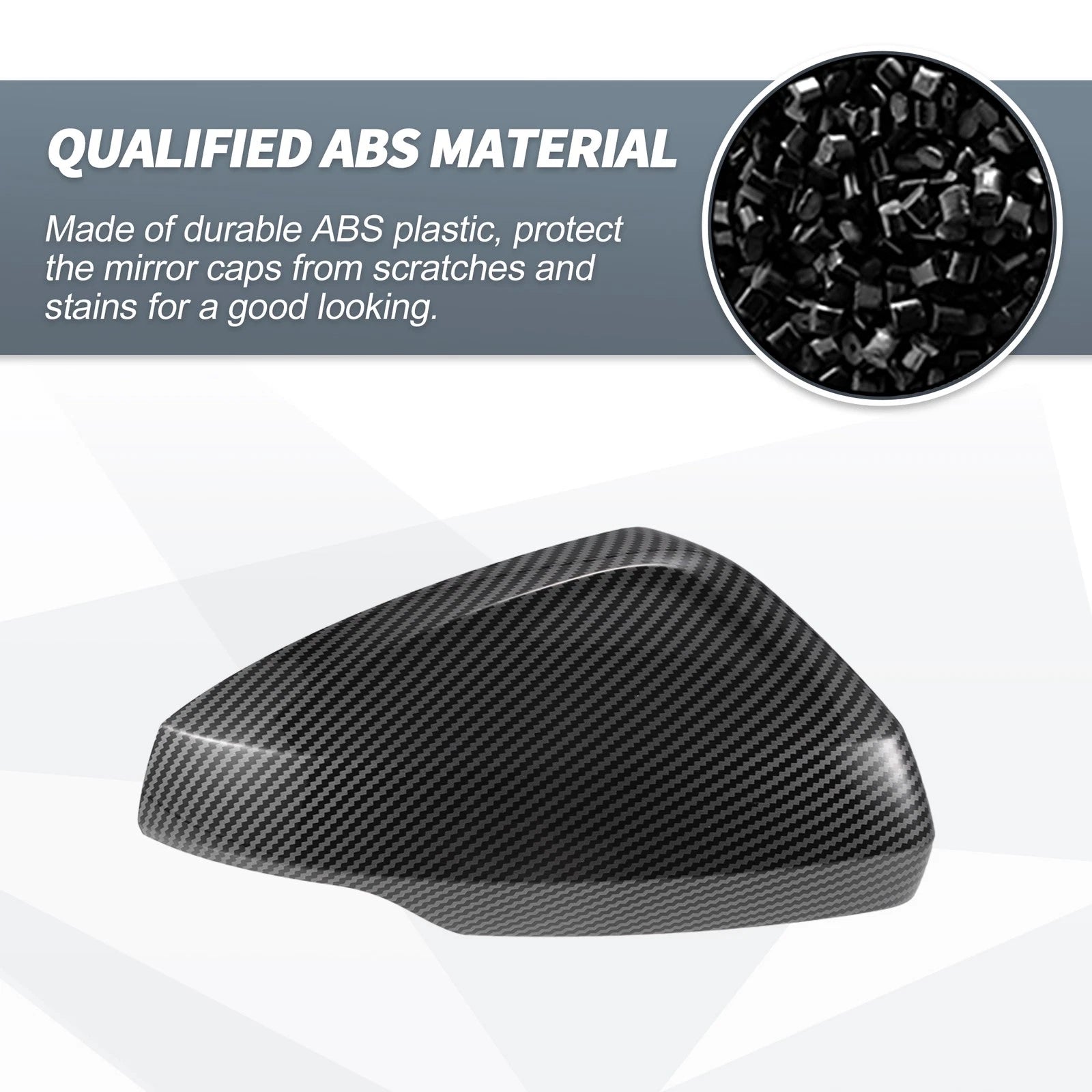 1 Pair Rearview Mirror Cover Cap Black Carbon Fiber for Audi A1 (2018–2023)