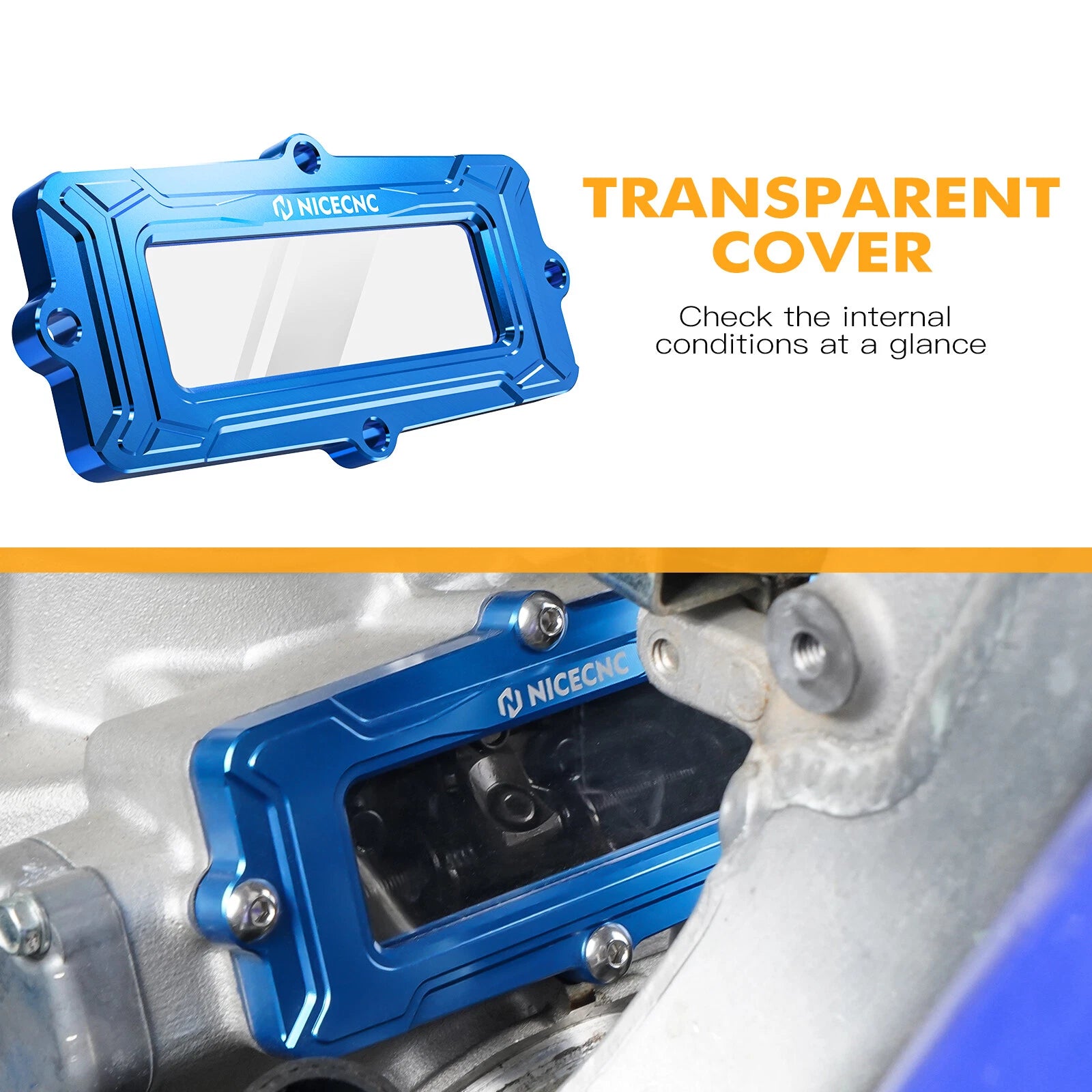 CNC Cylinder Power Valve Cap for Yamaha YZ250 YZ250X (1999–2023) Transparent