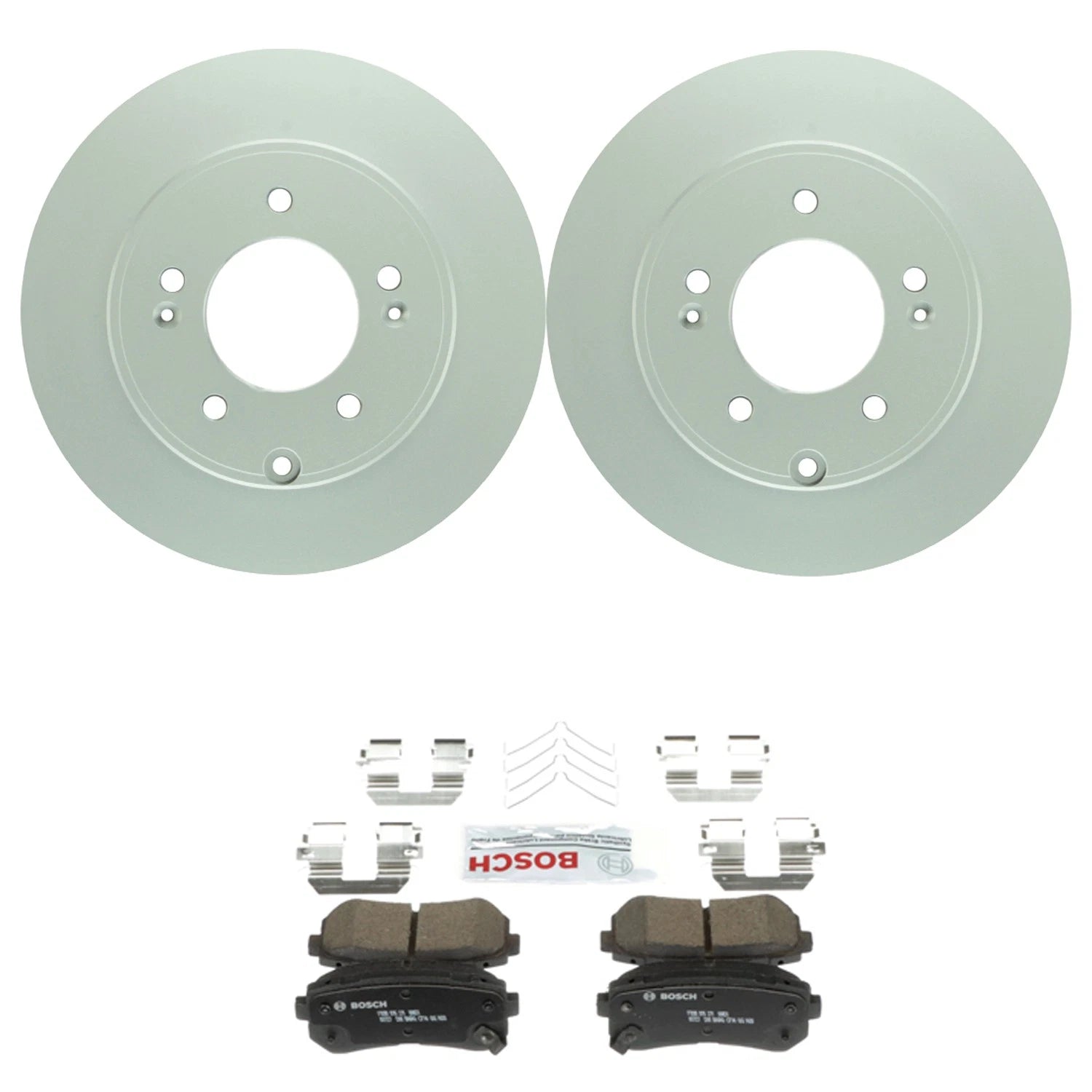 Set of 2 Bosch QuietCast Rear Rotors & Ceramic Brake Pads for Sonata Optima