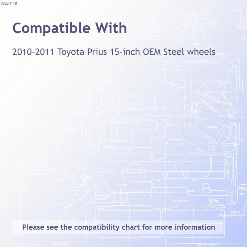 Wheel Hubcaps Push On Front Silver Set for Toyota Prius (2010–2011)