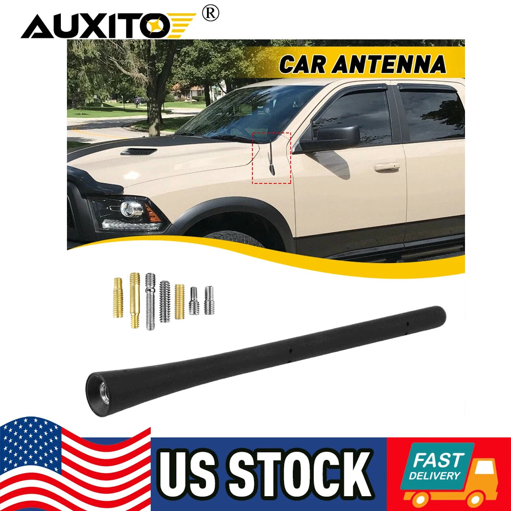 7" Short Black Antenna Mast for Dodge Ram 1500 2500 3500 (2009–2020)