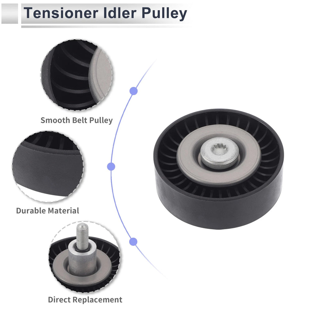 Drive Belt Idler Pulley for Audi A5 (2005–2016) No. 06E903341G Black