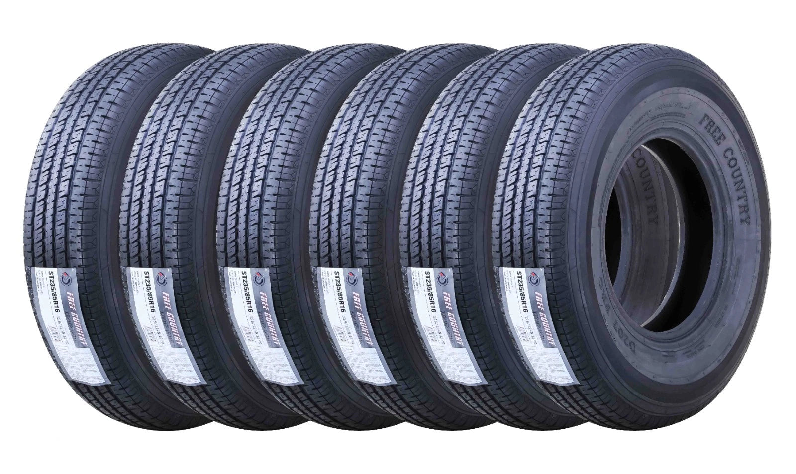 6 Trailer Tires ST235/85R16 12PR LR F with Scuff Guard for Trailer