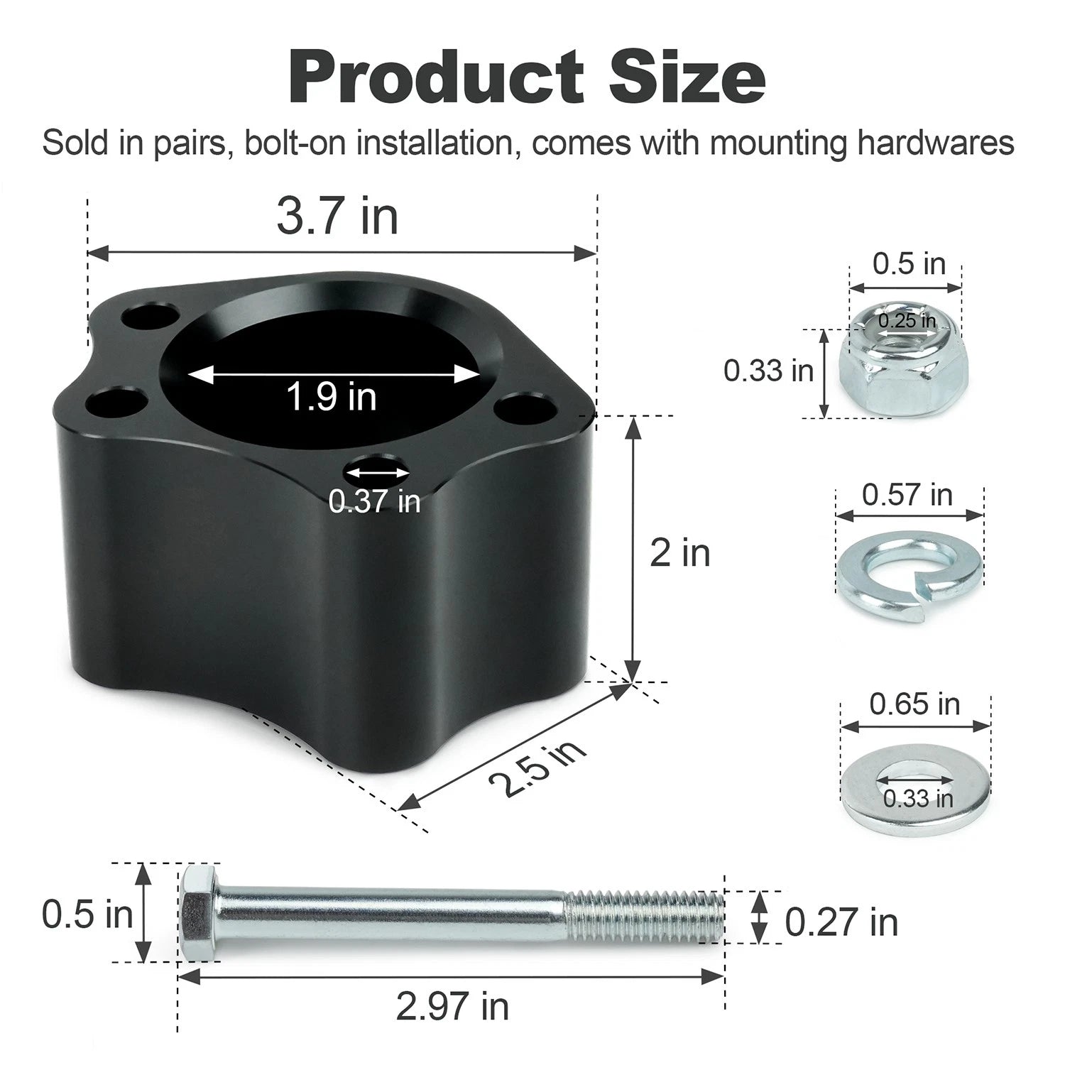 2 Inch UCA Ball Joint Spacers Leveling Kit for Chevrolet Silverado GMC (2014–2023)