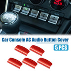 Set of 5 Console Multimedia Button Covers for Toyota GR86, Subaru BRZ Red