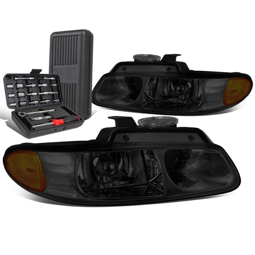 Smoked/Amber Signal Projector Headlights for Grand Caravan (1996–1999)