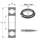 Deep Groove Ball Bearing 65x90x13mm for Scooter Skateboard (1Pc)
