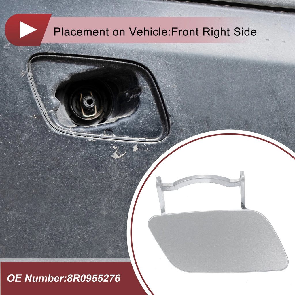 Front Right Washer Nozzle Cover Cap for Audi Q5 (2009–2012) 8R0955101B Silver