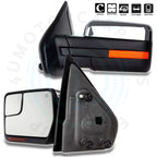 2X Power Heated Puddle Light Signal Tow Mirrors for Ford F150 (2004–2014)