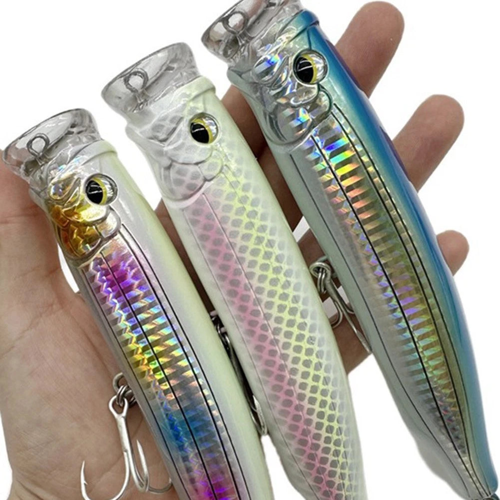 3D Eyes Floating Tuna Popper Lure for Saltwater Fishing (ABS Material)
