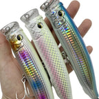 3D Eyes Floating Tuna Popper Lure for Saltwater Fishing (ABS Material)
