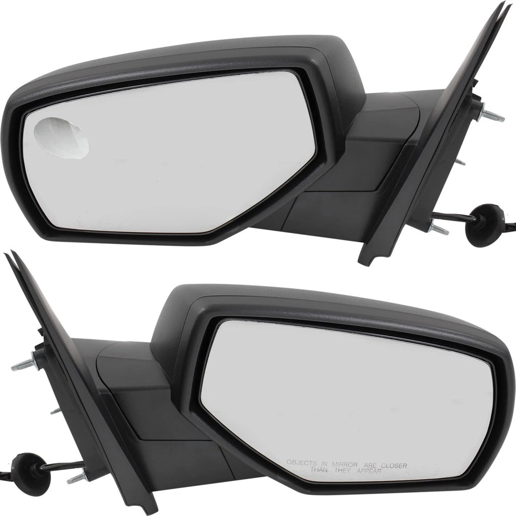 Set of 2 Heated Black Mirrors for Chevrolet Silverado 1500 (2014–2018)