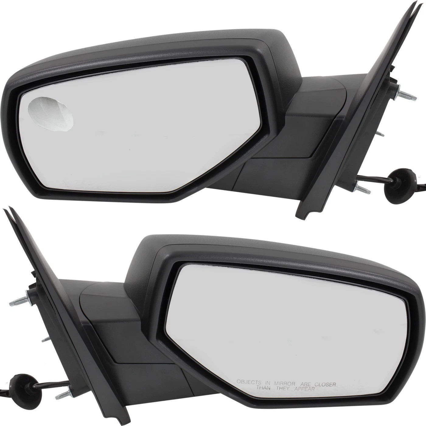 Set of 2 Heated Black Mirrors for Chevrolet Silverado 1500 (2014–2018)