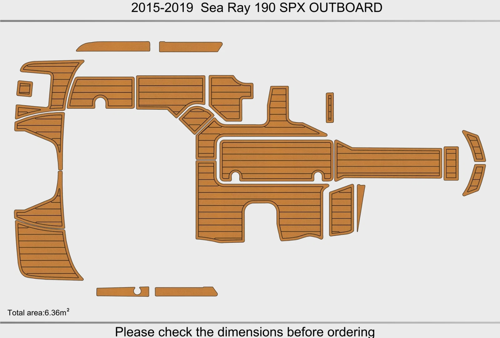 EVA Foam Teak Deck Flooring Pads for Sea Ray 190 SPX (2019)