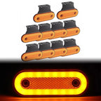 10 Piece Set Orange Amber LED Lights for Trailers and Trucks 12V 24V