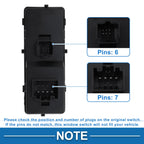 Front Power Window Switch for Ford Fusion, Lincoln MKZ (2011–2012) No. 9H6Z14529AA