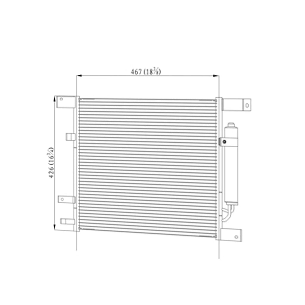 Replacement A C Condenser for 2015–2019 Nissan Micra Canada