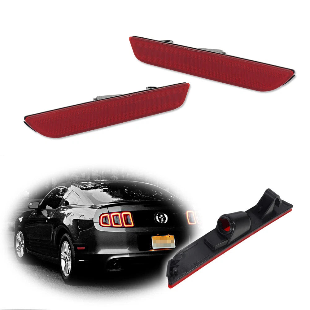 Red Plastic Lens Rear Bumper Side Marker Light Housing for Ford Mustang (2010–2014)