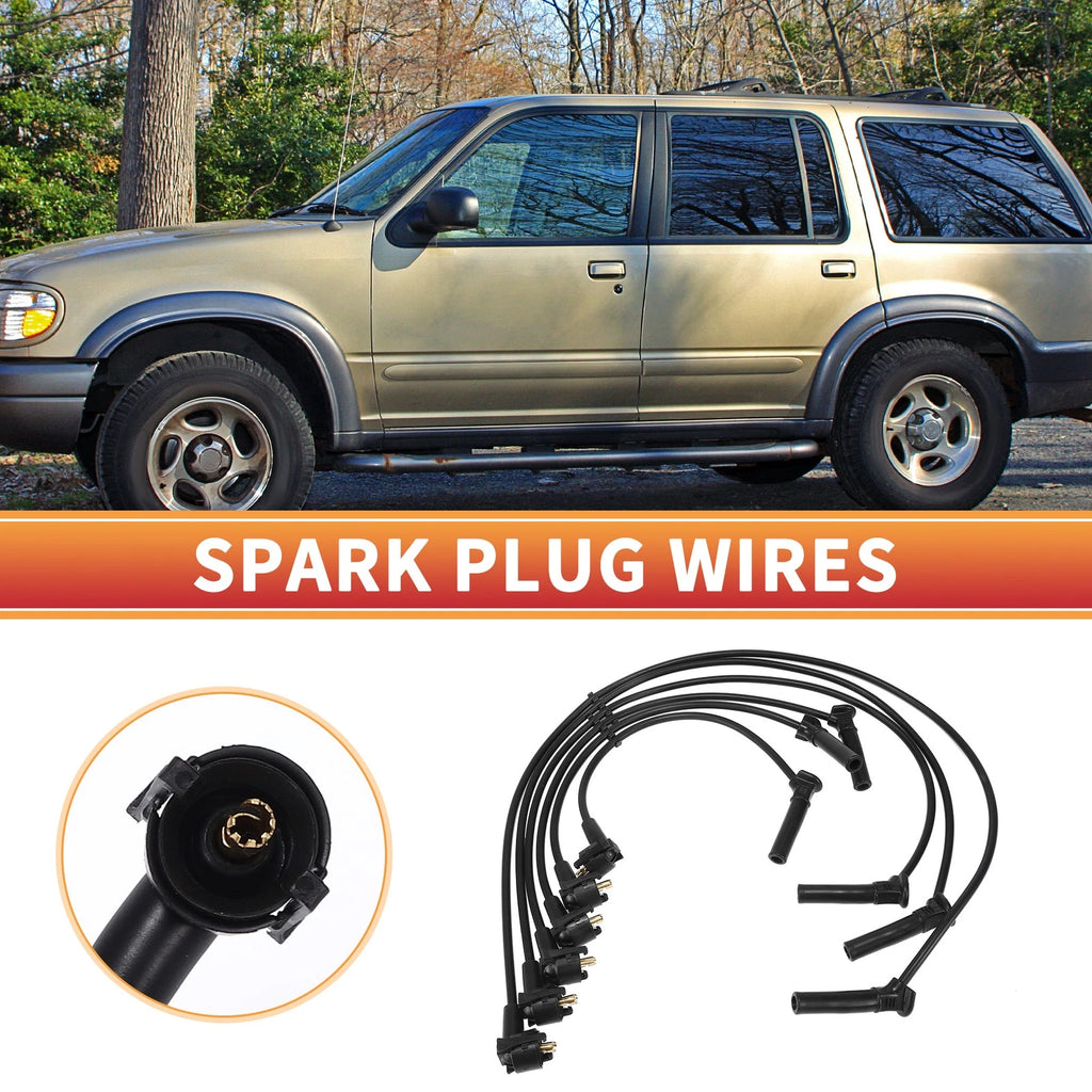 6X Spark Plug Wire Ignition Coil Cable No.XU2Z12259FA for Ford Explorer (2002–2005)