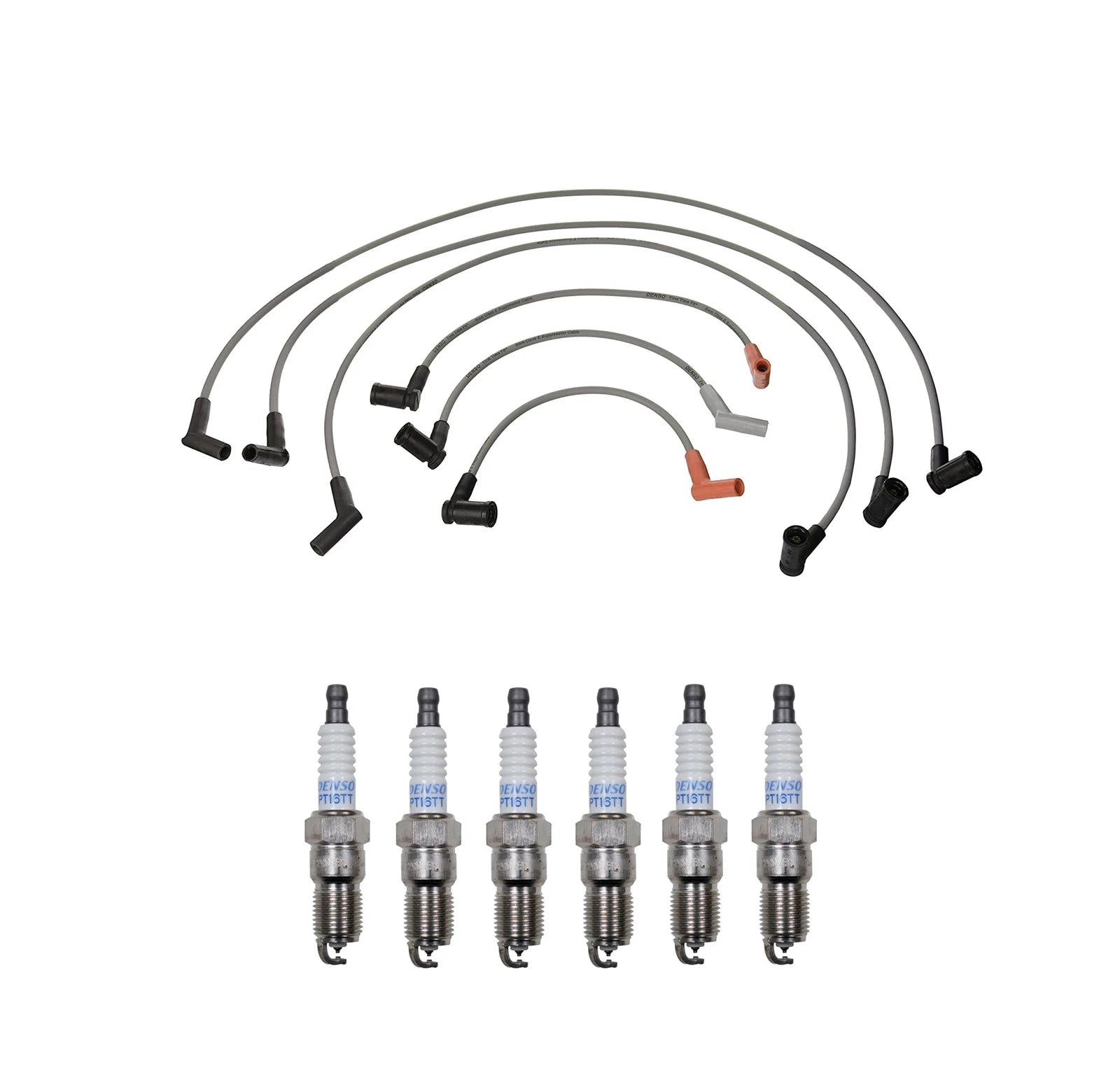 Denso 8mm Wire Set & 6 Platinum TT Spark Plugs Kit for Ford 4.2 V6