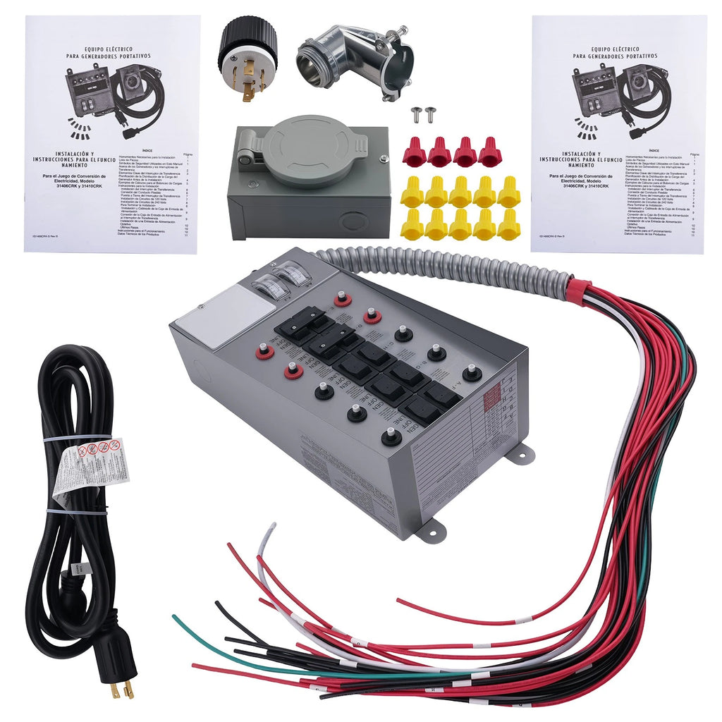30A Manual Transfer Switch for L14-30 Plug (7500W, Steel Enclosure)