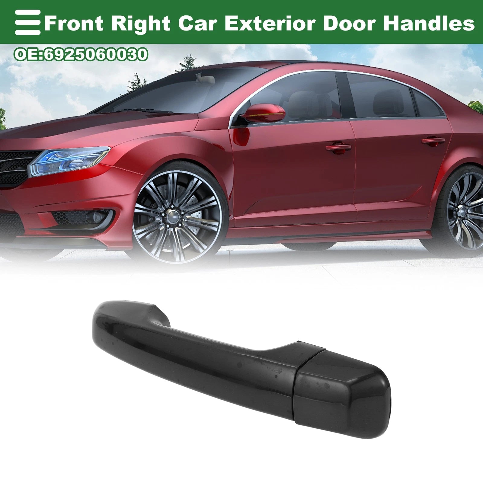 Front Right Door Handle No. 6925060030 for Toyota 4Runner (2010–2023) Black