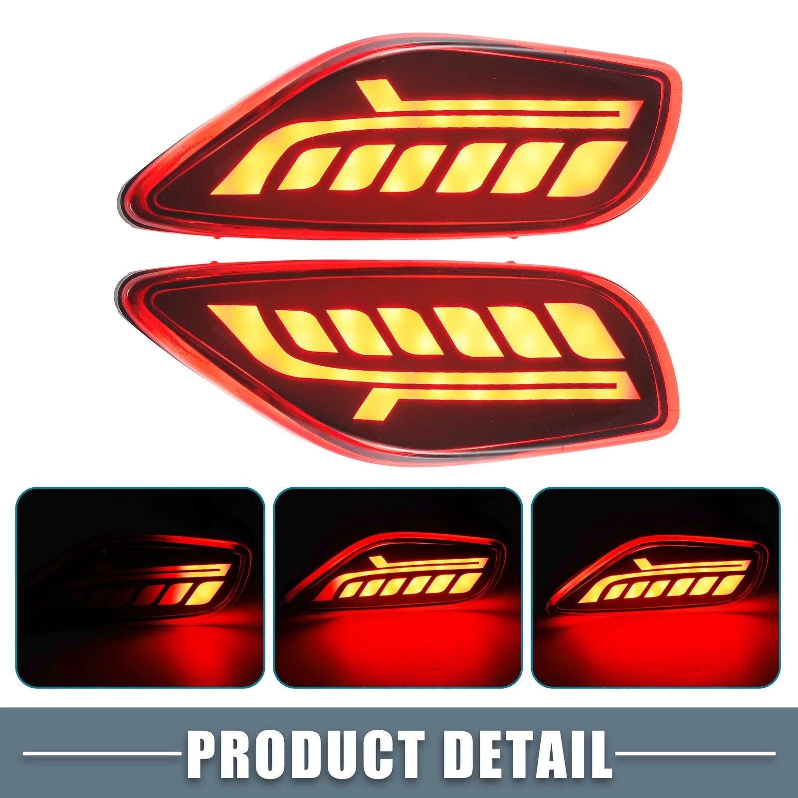 2X Rear Bumper Reflector LED Brake Turn Signal Tail Light for Kia Seltos (2019–2023)