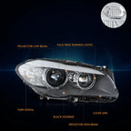 HID Projector Headlight for BMW 528i 535i 550i M5 (2011–2013)