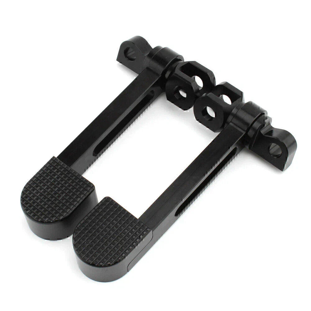 Black Stirrup Heel Foot Rest Pegs for Harley Sportster XL 883 1200 Softail FXWG