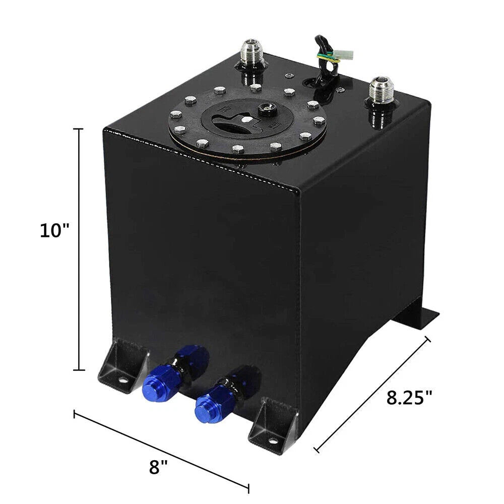 2.5 Gallon Aluminum Fuel Cell Tank with Cap, Level Sender & Hose Kit for
