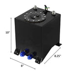 2.5 Gallon Aluminum Fuel Cell Tank with Cap, Level Sender & Hose Kit for