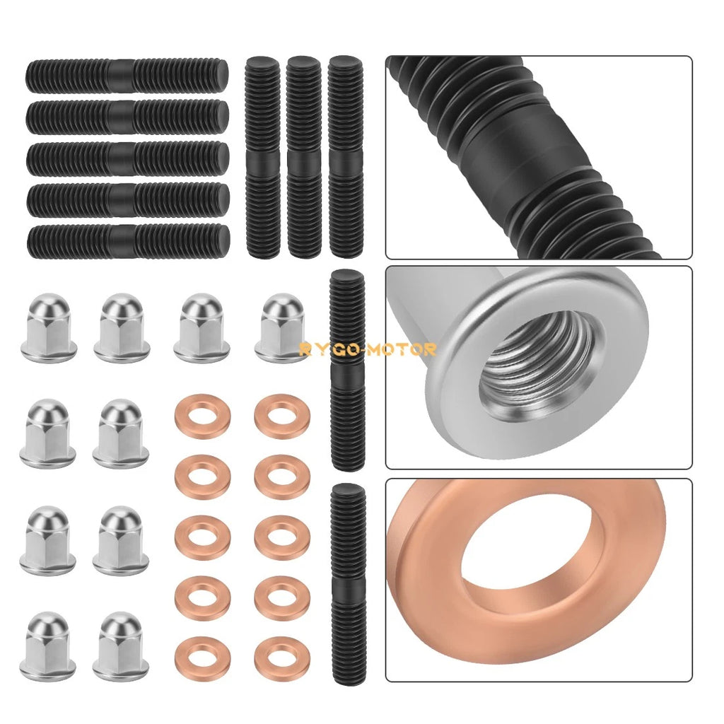 Cylinder Head Studs Kit with Acorn Nuts & Washers for Yamaha Banshee 350 (1987–2006)