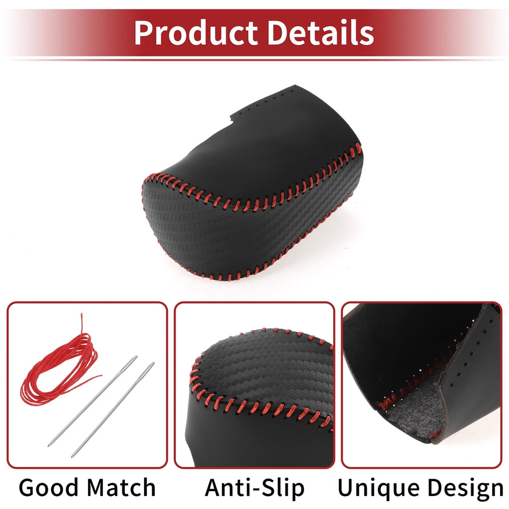 1 Pcs Gear Shift Knob Cover for Honda HR-V (2023–2024) Black Carbon Fiber Red