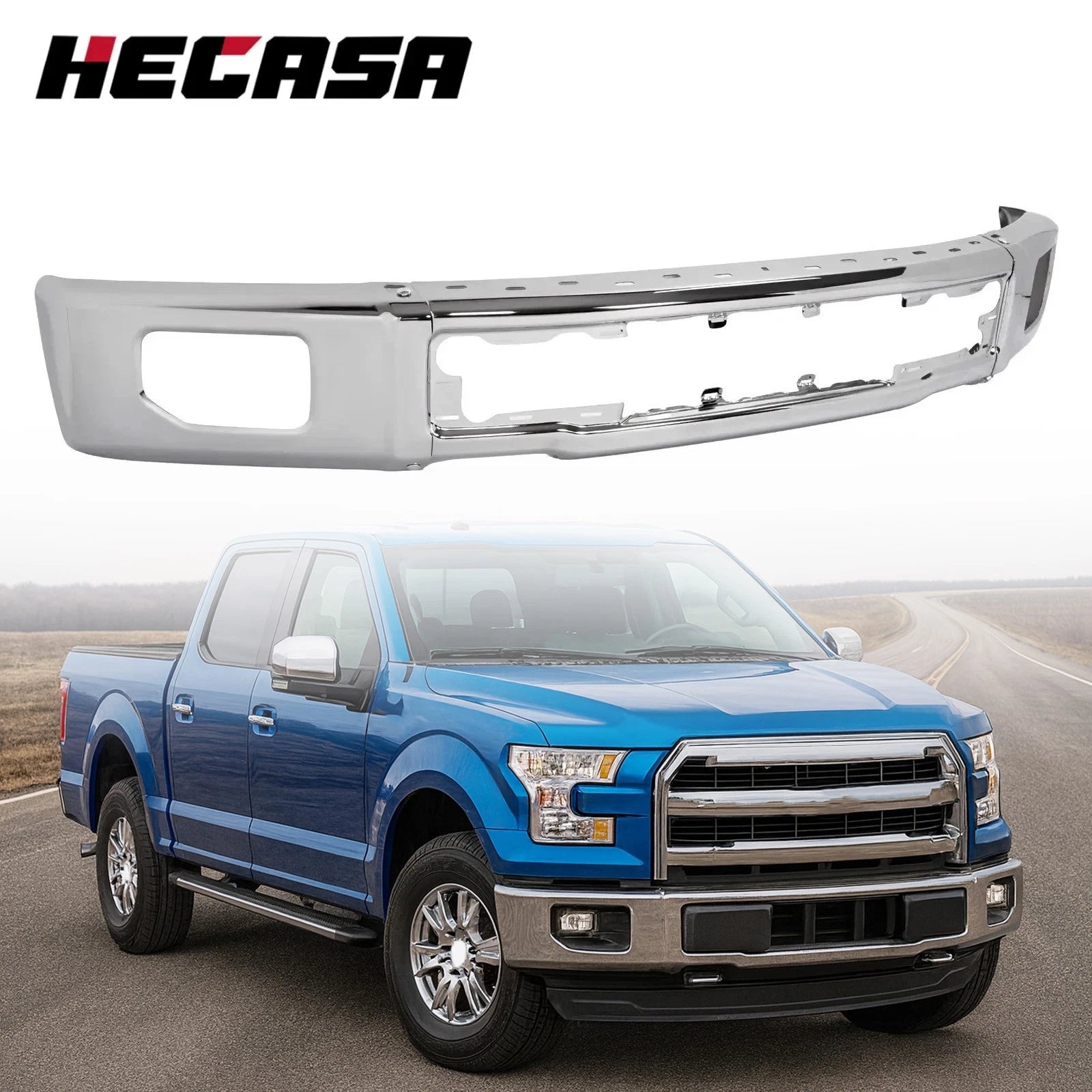 Front Bumper Face Bar for Ford F-150 (2015–2017) Chrome