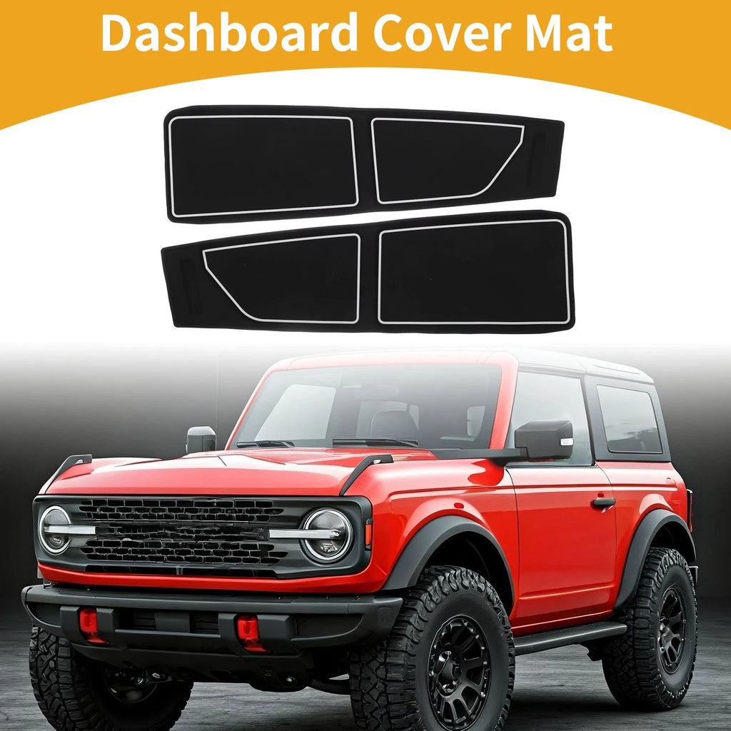 Dashboard Cover for Ford Bronco (2021–2024) Black Gray Set of 1