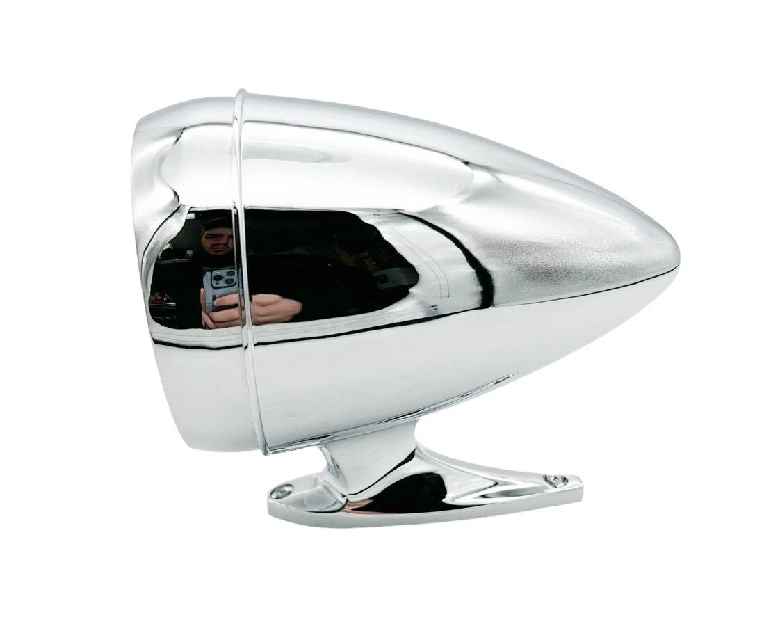 LH Premium Bullet Style Chrome Side Mirror Replacement for Ford Mustang (1965–1968)