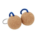 Floating Cork Ball Keychain for Sailing Boat (2x 50mm Blue/Black)