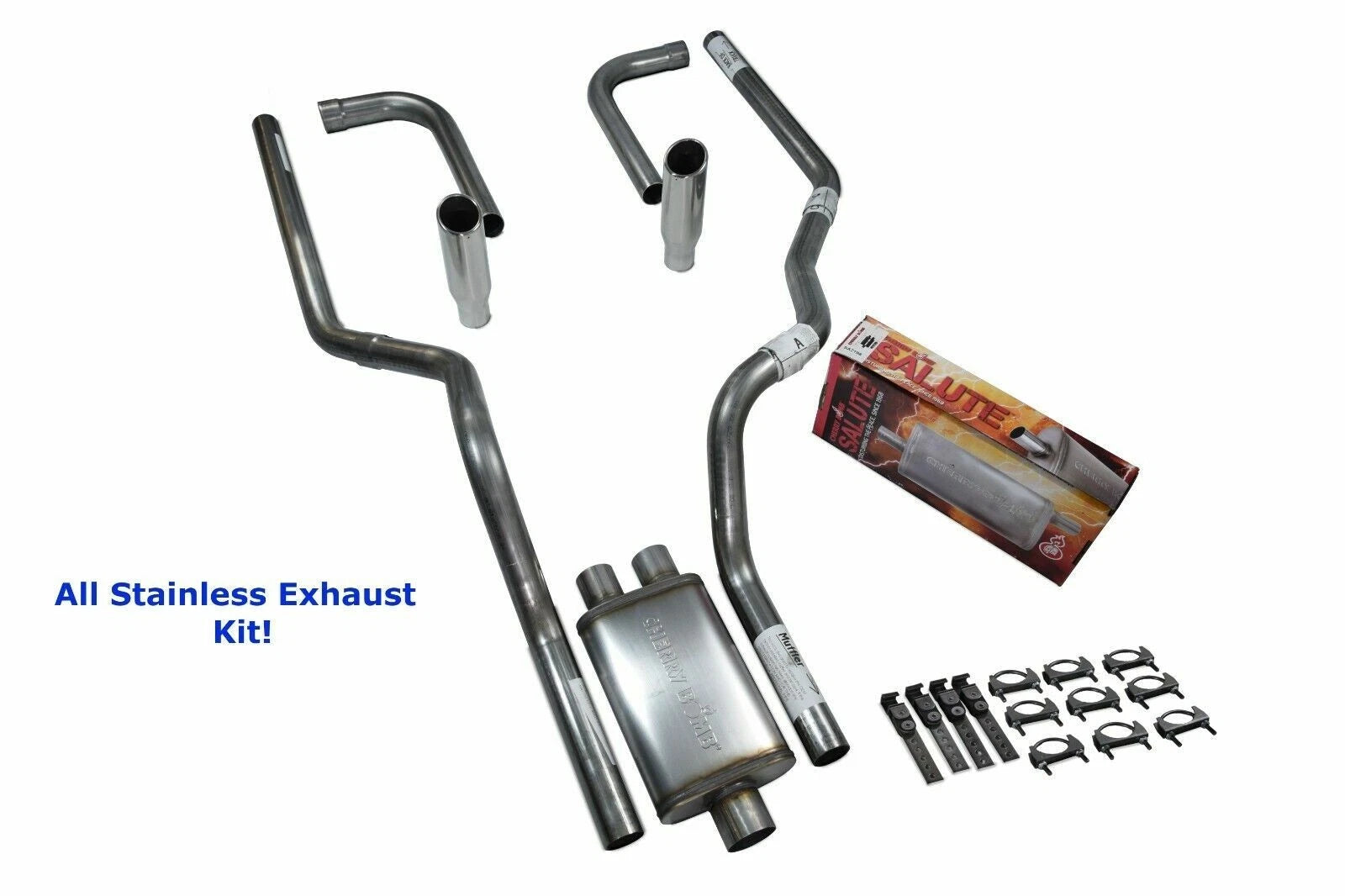 Dual Exhaust for Ford F-150 (1987–1997) Stainless Steel Side Exit
