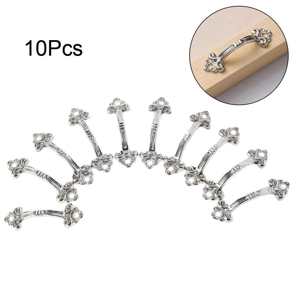 10X Silver Antique Handle Pull Knob for Mini Jewelry Box