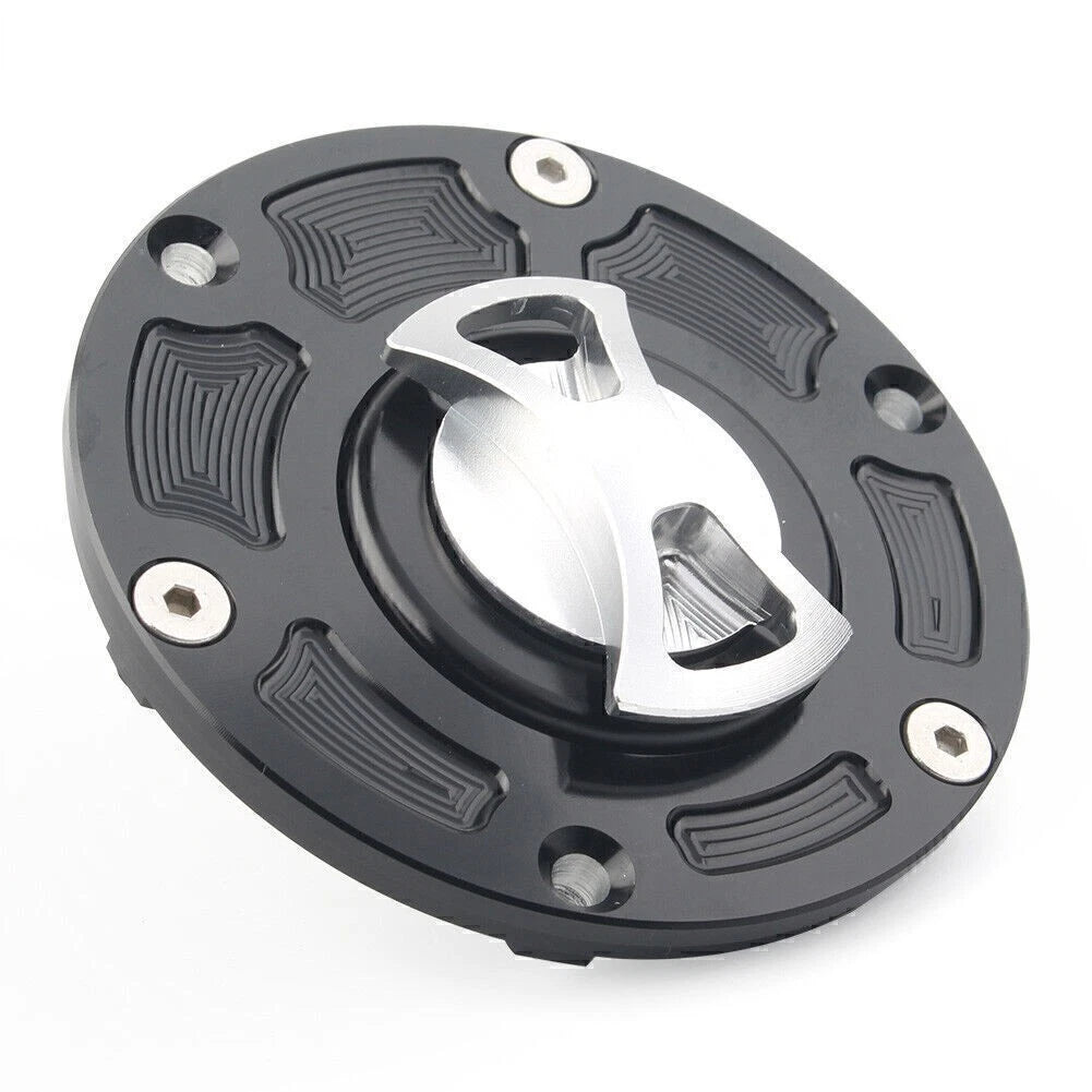 CNC Fuel Gas Tank Cap for Kawasaki Ninja 250R EX250 (2008–2012), EX300 (2013–2014) Silver